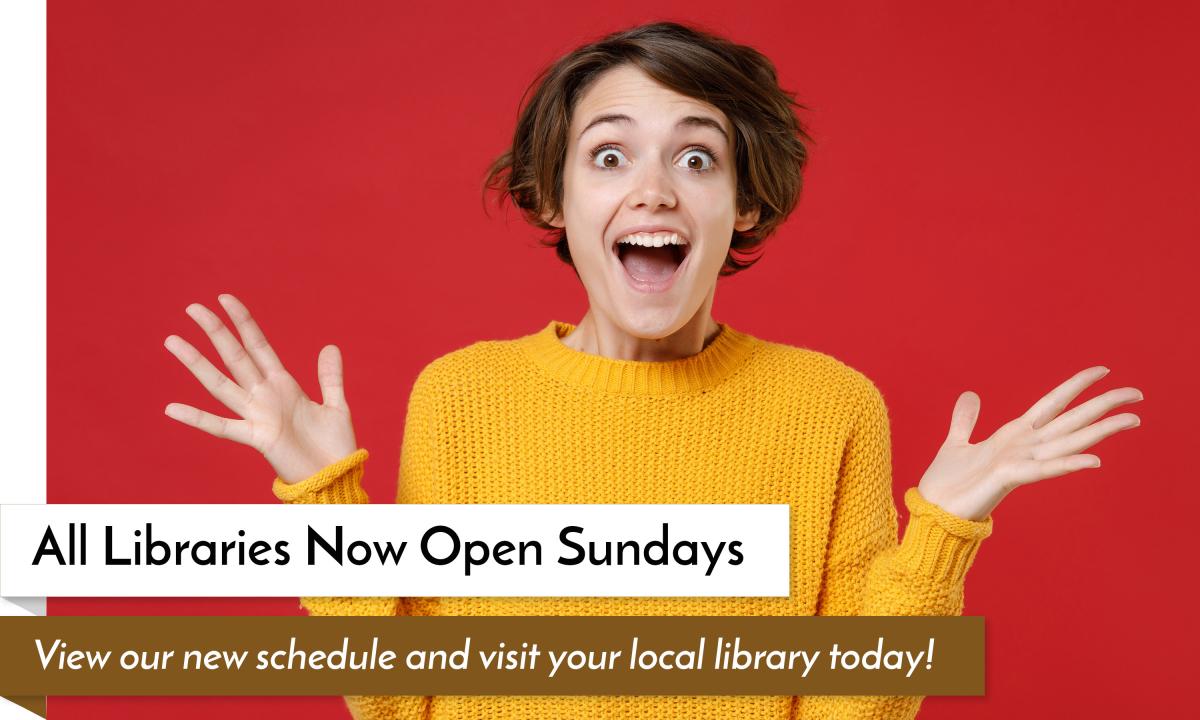 All Garfield County Libraries are now open on Sundays.